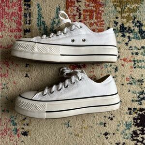White Platform Converse